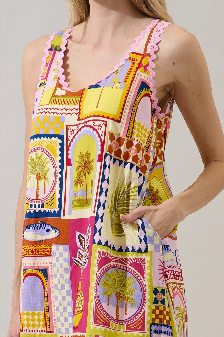 Auriel Shift Mini Dress Talmar Postcard
