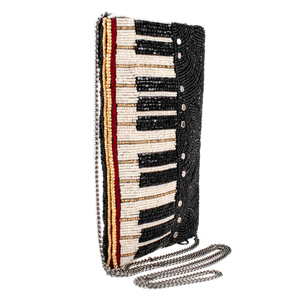 Mary Frances Keys To My Heart Beaded Piano Keys Crossbody Phone Bag