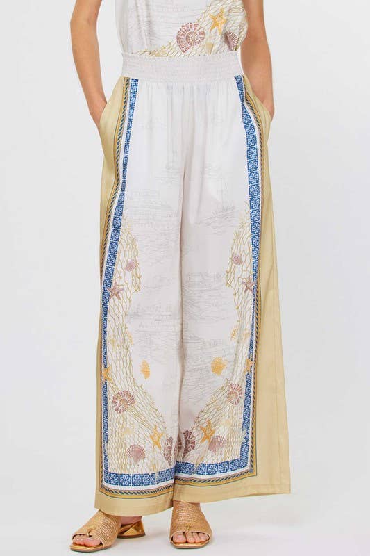 Coastal Scarf Printed Wide Pants
