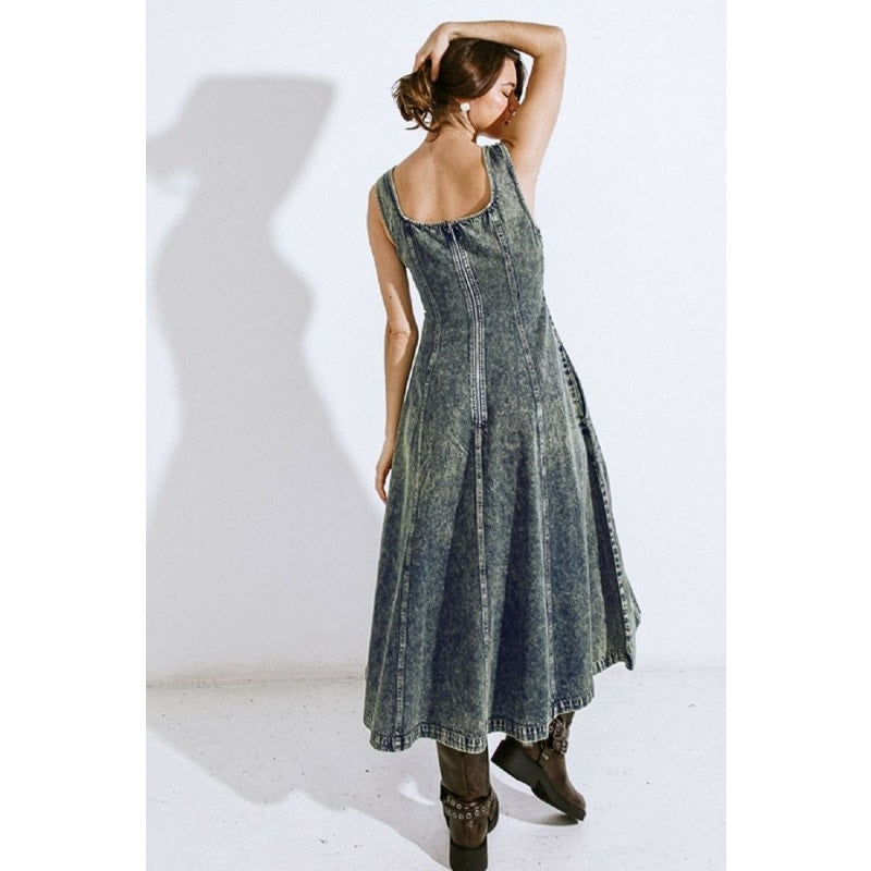 Denim Acid Size Small Washed Midi Dress