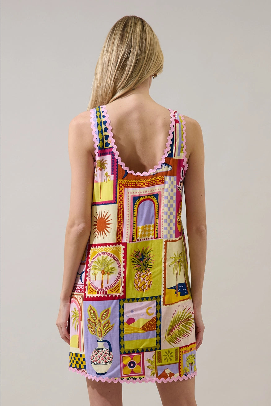 Auriel Shift Mini Dress Talmar Postcard