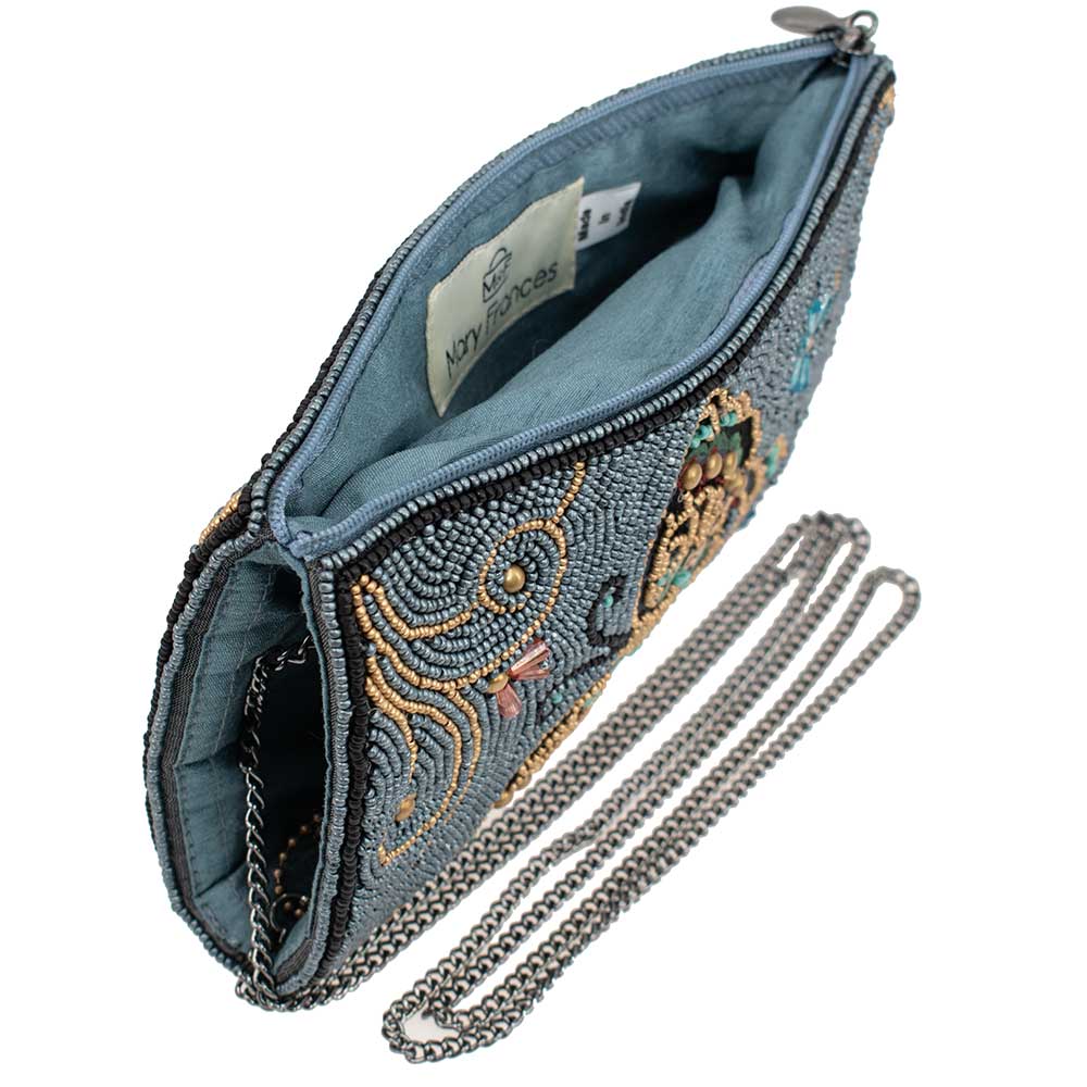 Mary Frances Mariposa Beaded Butterfly Blue Crossbody Phone Bag