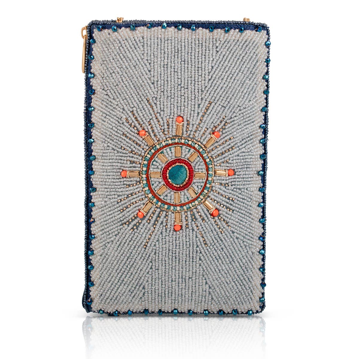 Mary Frances Keep It Steady Anchor Nautical Beaded Crossbody Phone Bag