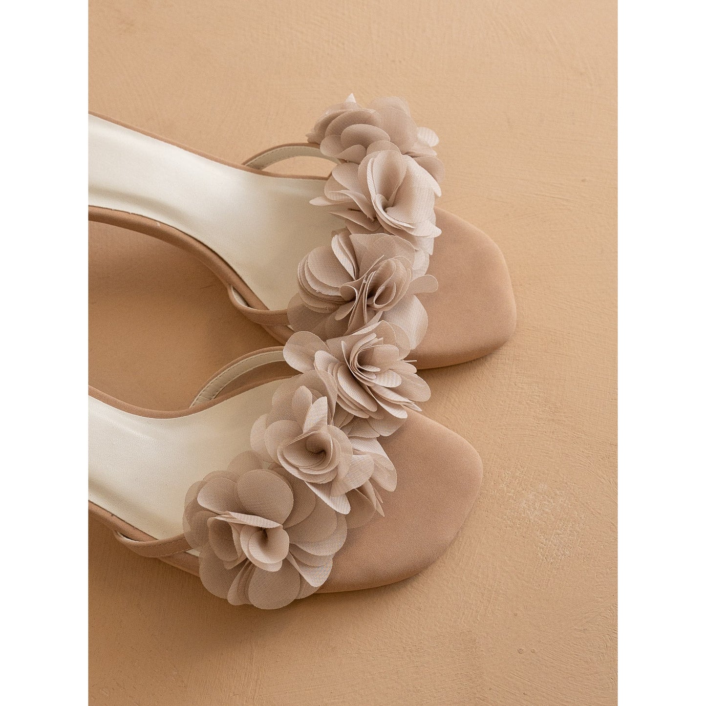 The Noor Dusty Pink Romantic Petal Detail Heels