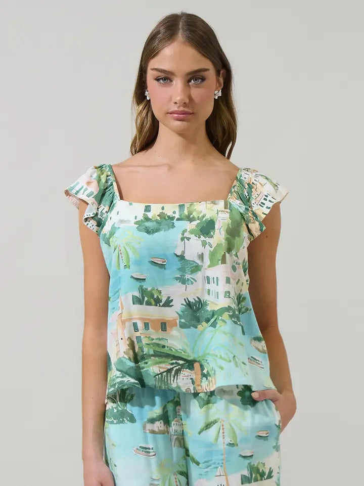 Piti Town Tazzy Ruffle Top