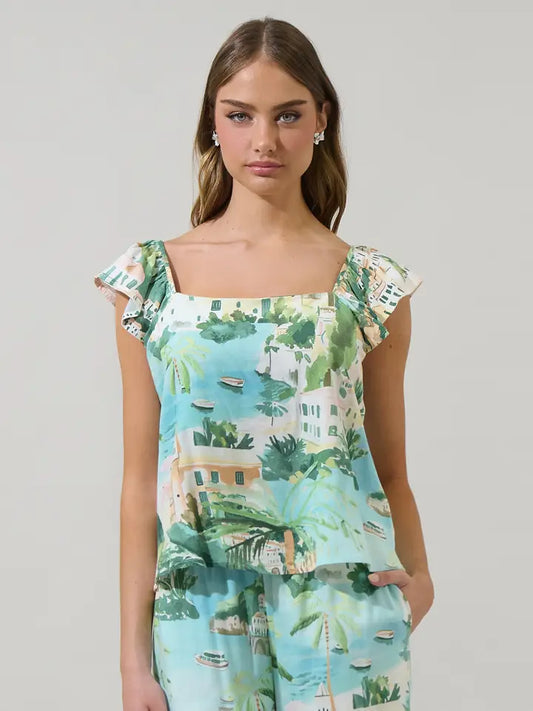 Piti Town Tazzy Ruffle Top