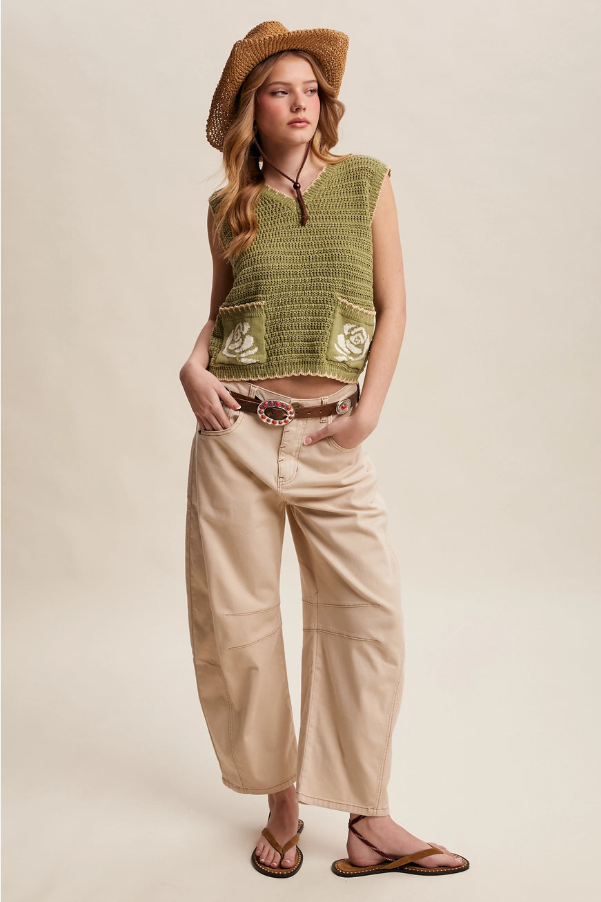 Oatmilk Utility Barrel Pants