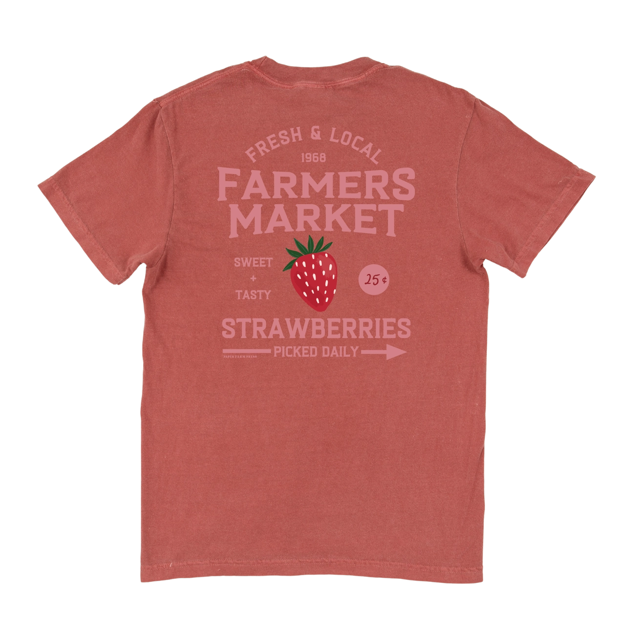 Strawberry Farmers Market Tee - Crimson