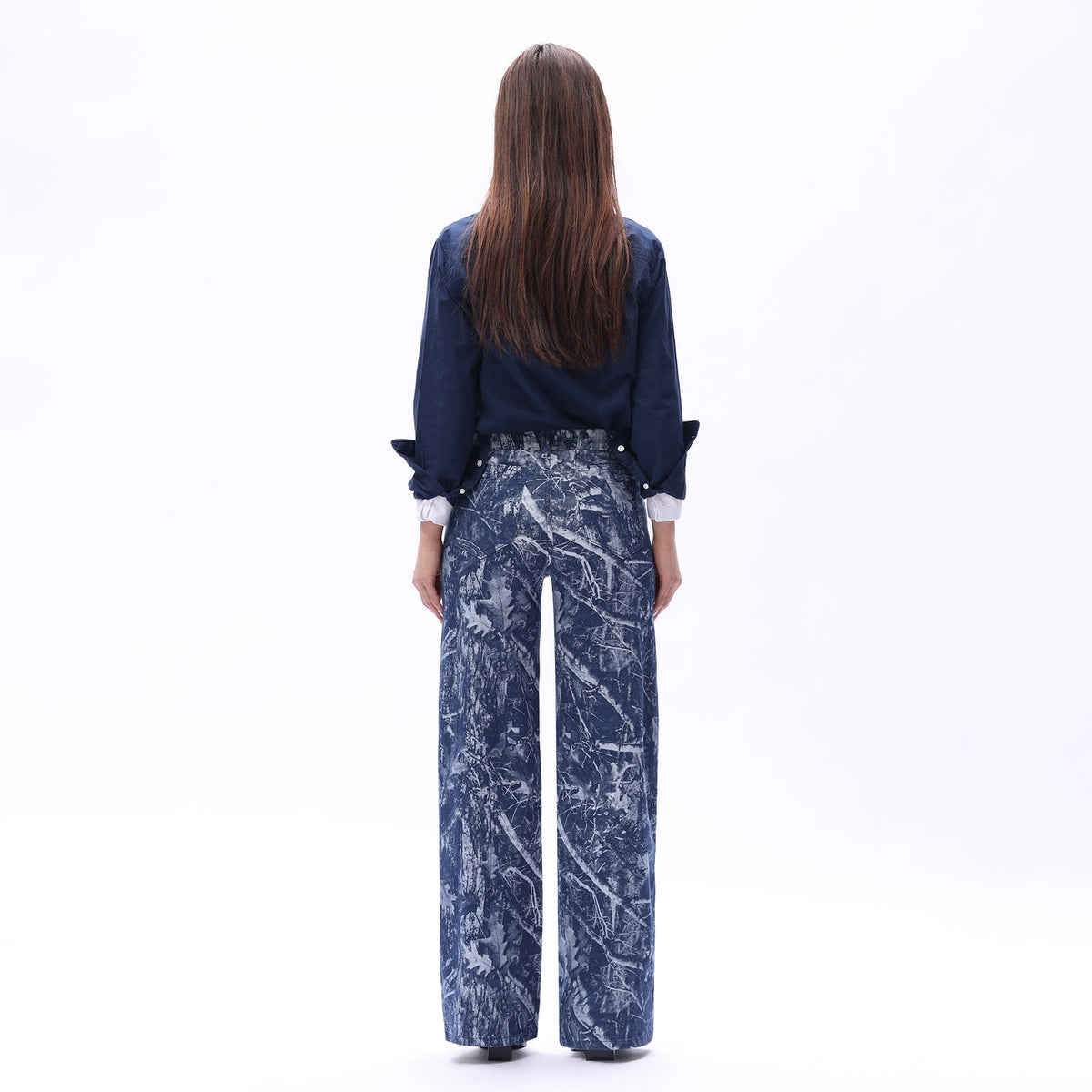 Woodland Mid-Rise Wide Leg Jeans