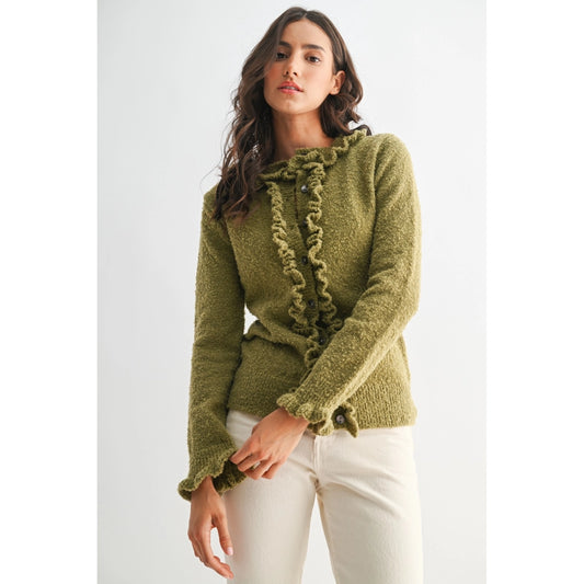 Cozy Ruffled-Trimmed Cardigan