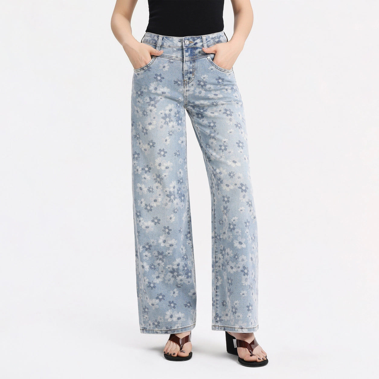 Daisy High-Rise Wide Leg Denim Jeans