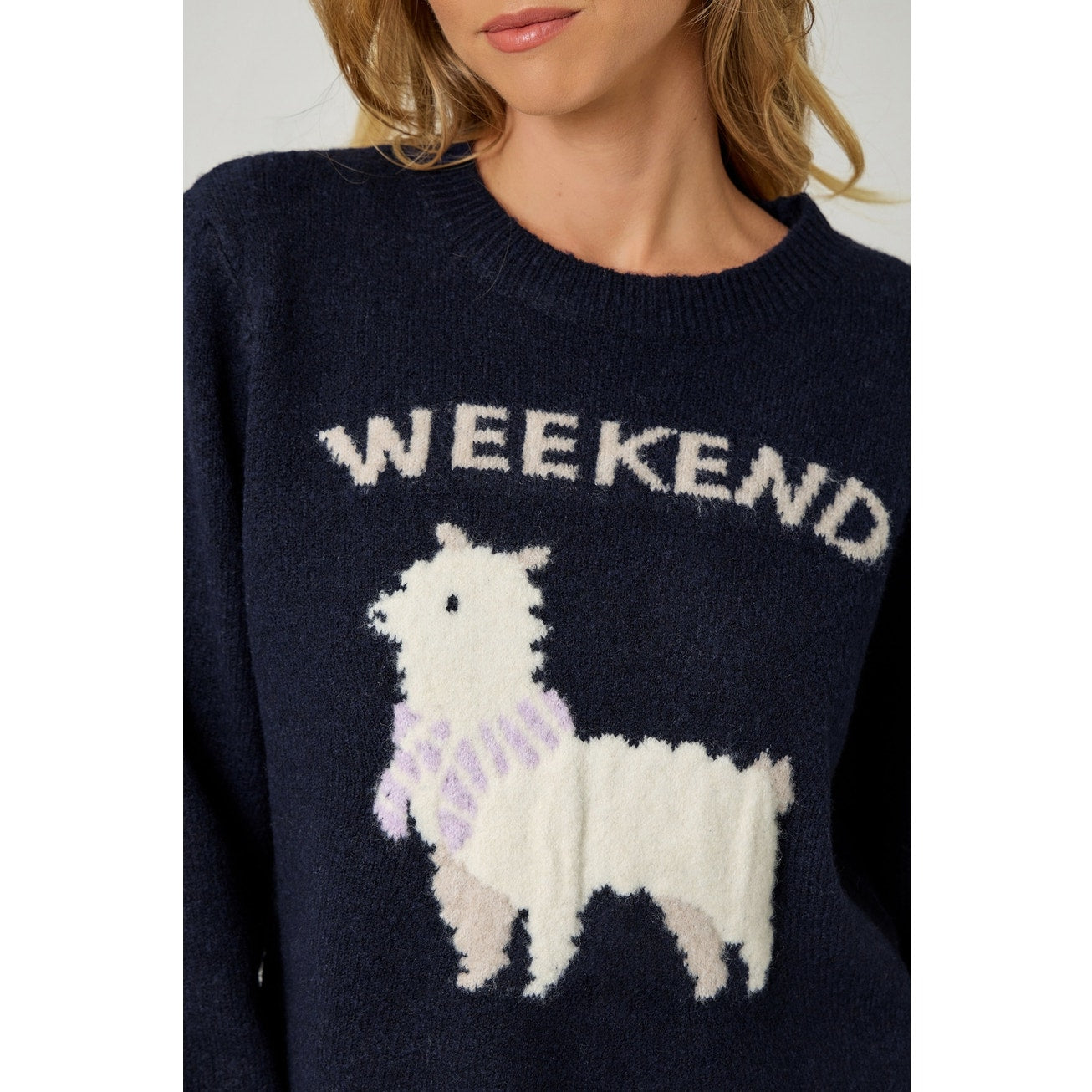 Navy Alpaca Weekend Pullover Sweater