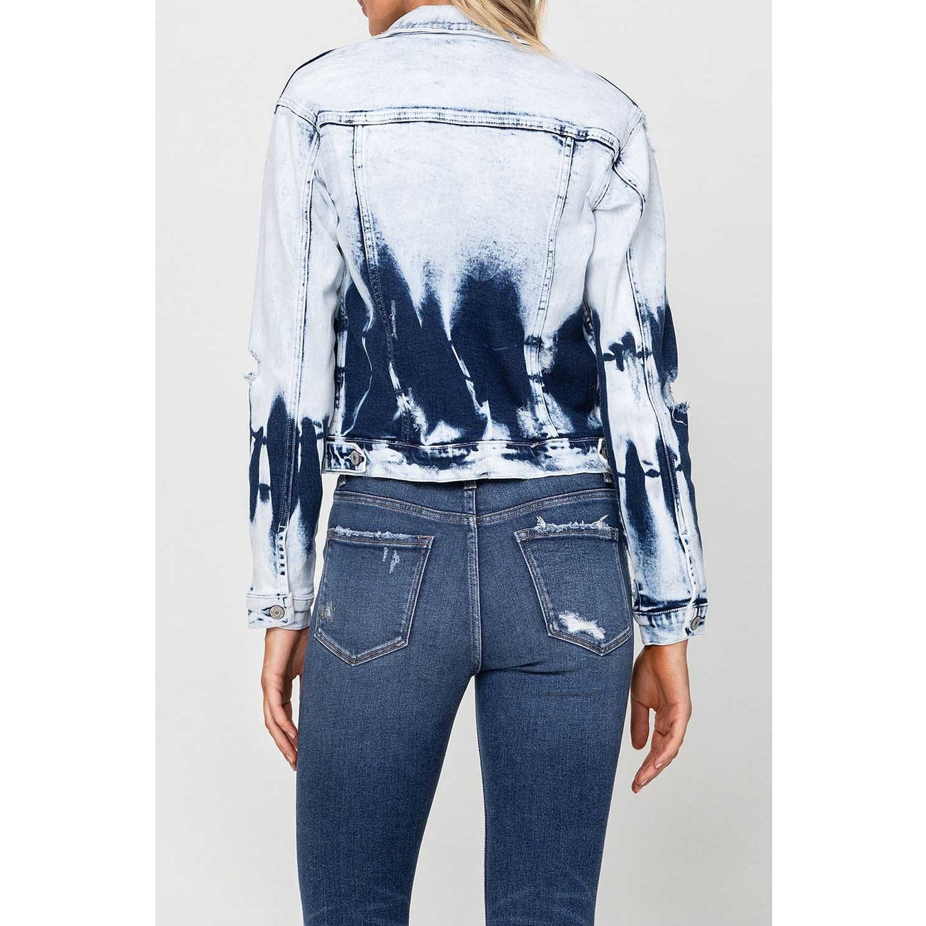 Classic Tie Dye Cropped Denim Jacket