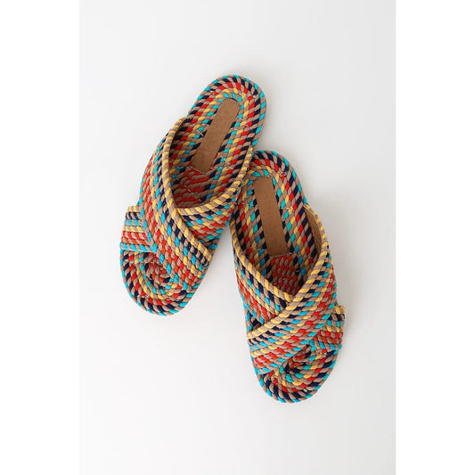 Salt + Umber Saraya Multi-Rainbow Fabric Rope Sandal