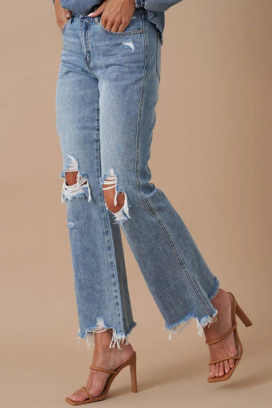 Insane Gene Mid-Rise Boyfriend Crop Flare Jeans