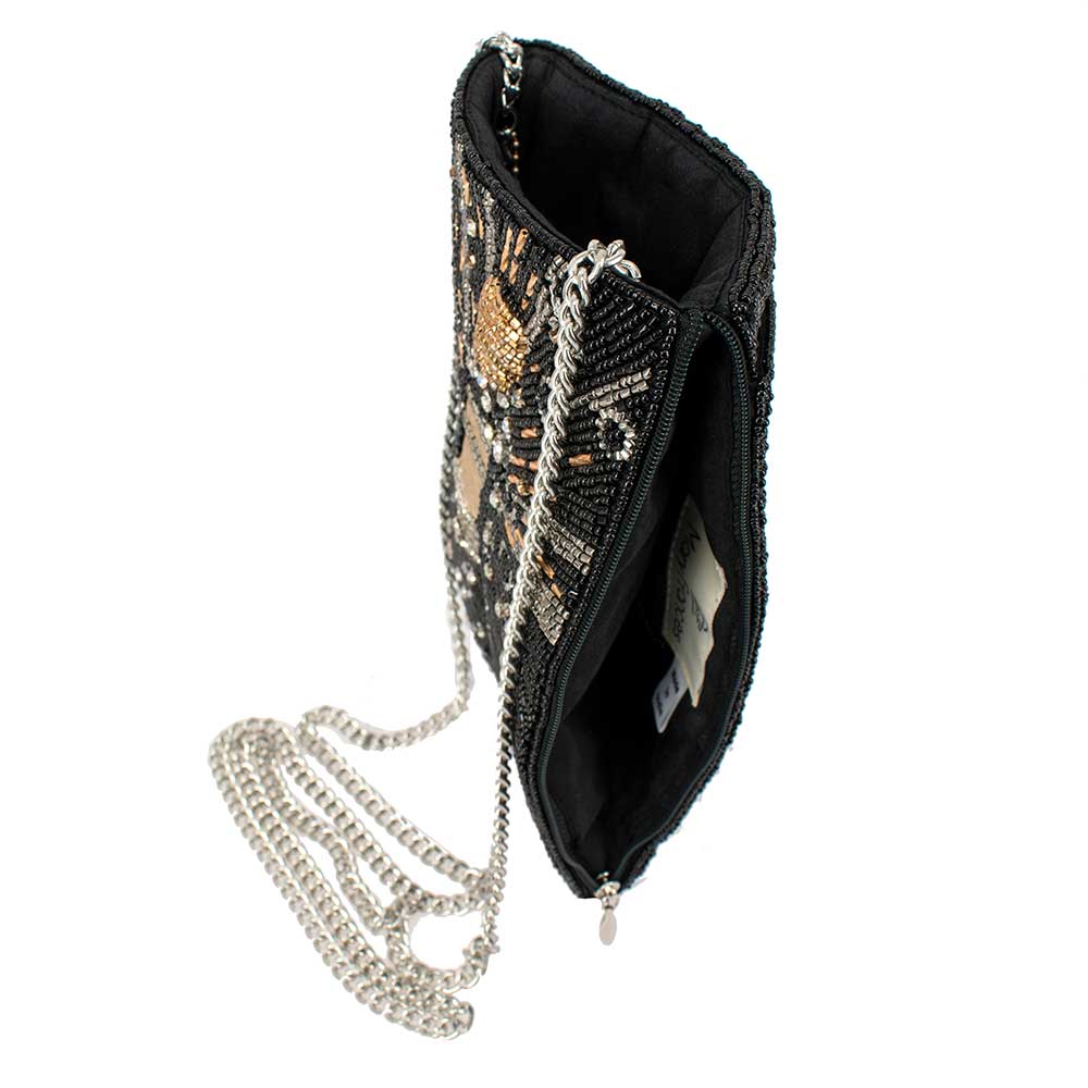 Mary Frances Bubbly Mini Beaded Champagne Bottle Crossbody Handbag
