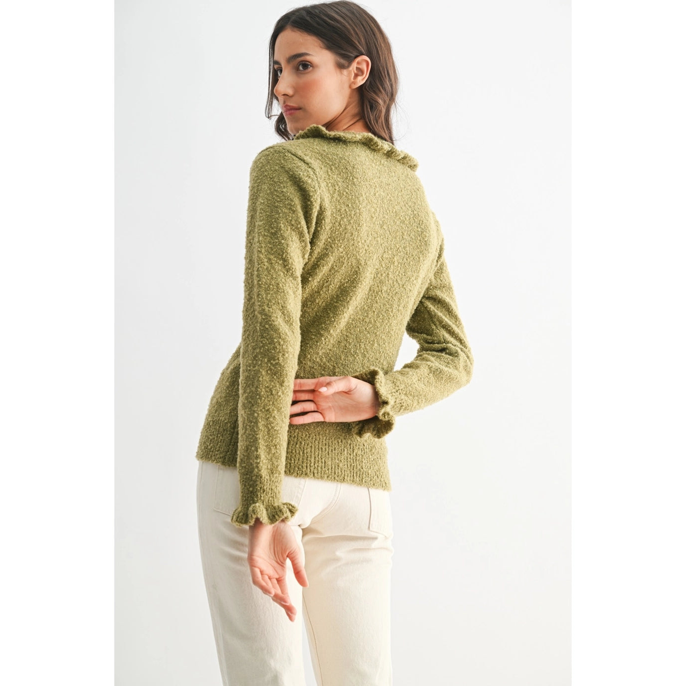 Cozy Ruffled-Trimmed Cardigan