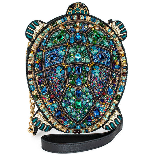 Mary Frances Wave Rider Beaded Turtle Crossbody Handbag