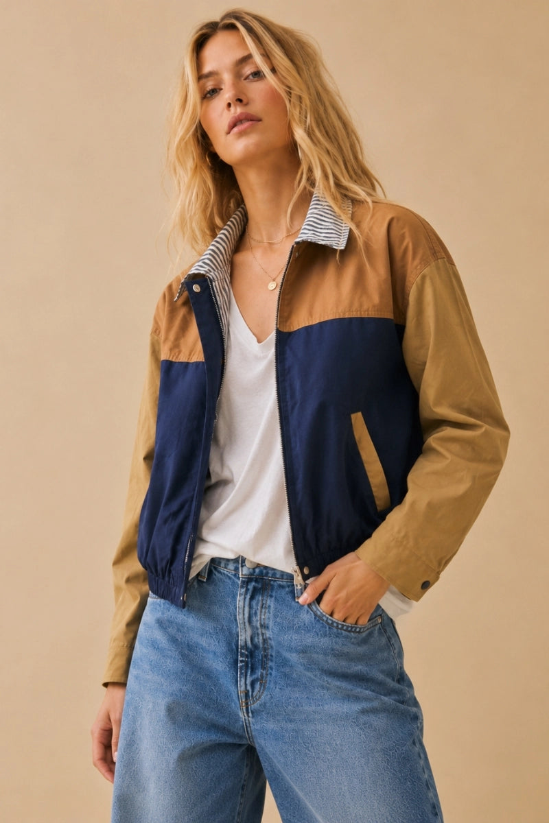 The Coastal Colorblock Bomber Jacket
