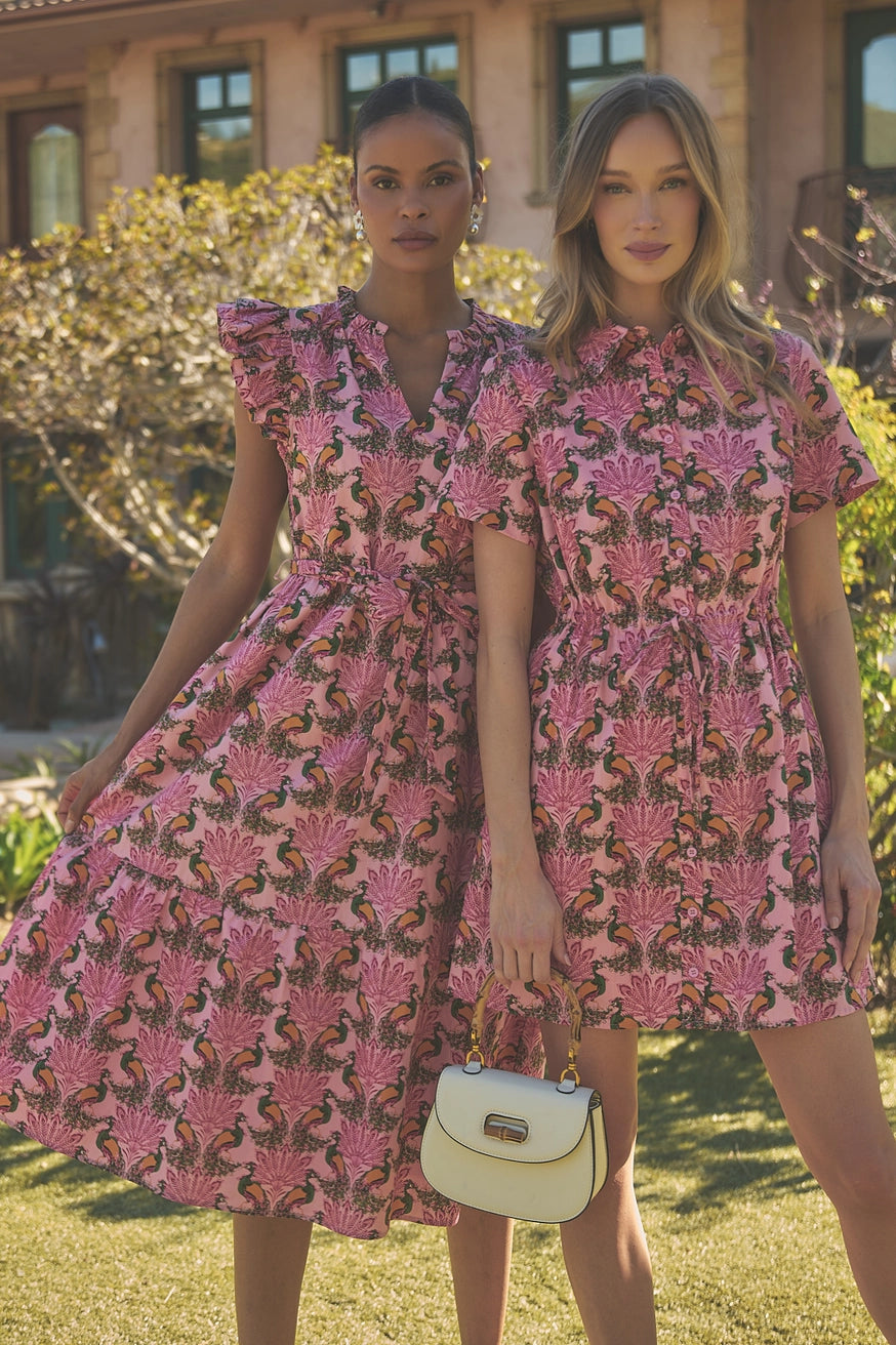Sita Ruffle Midi Dress Peacock Bay