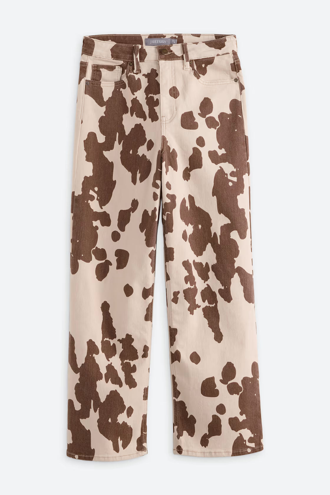 Cow Print Wide Leg Jeans