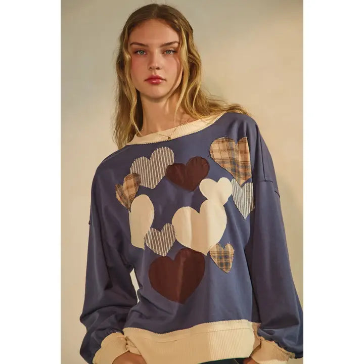 Heart Applique Sweatshirt