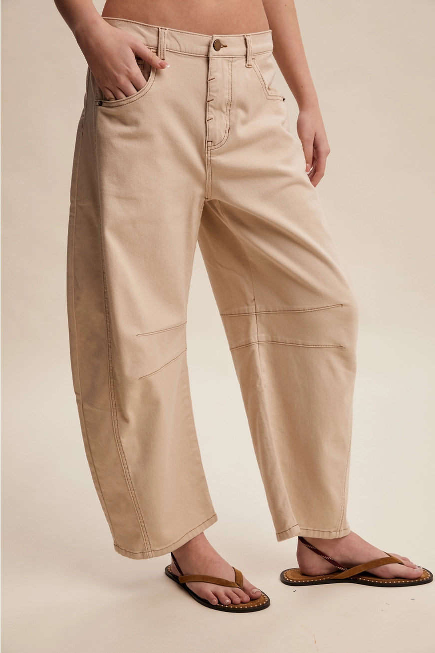 Oatmilk Utility Barrel Pants