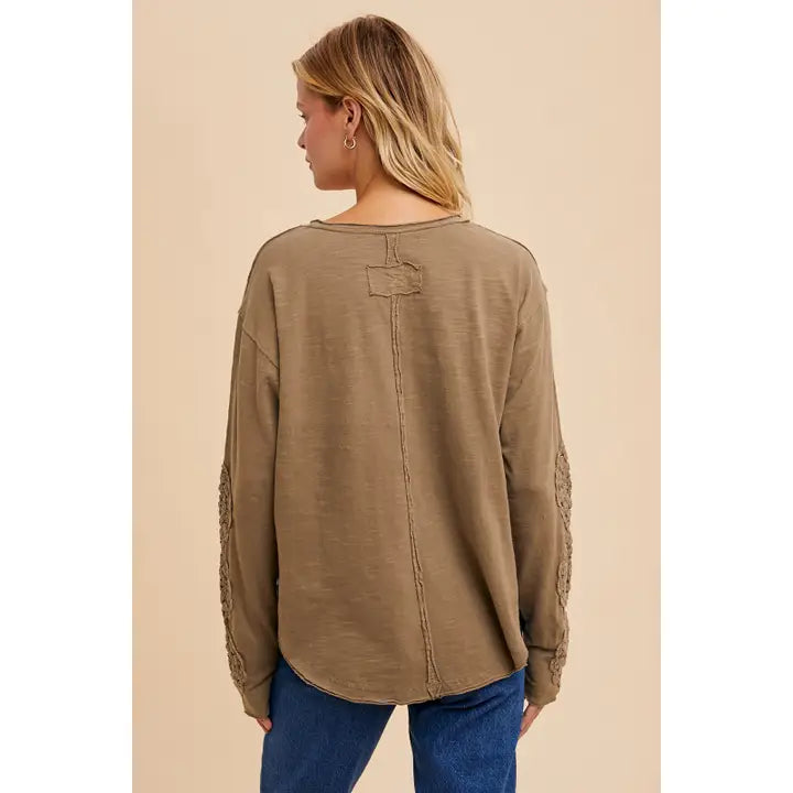Crochet Patch Henley Top