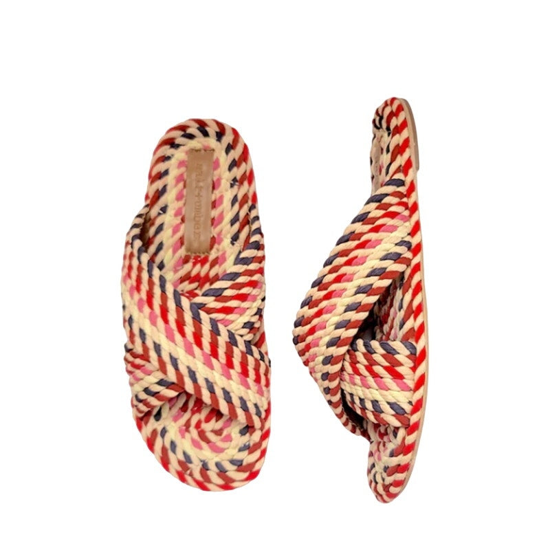 Salt + Umber Saraya Pink/Red Fabric Rope Sandal