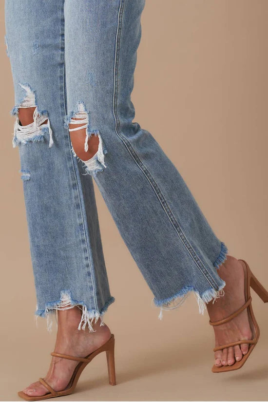 Insane Gene Mid-Rise Boyfriend Crop Flare Jeans
