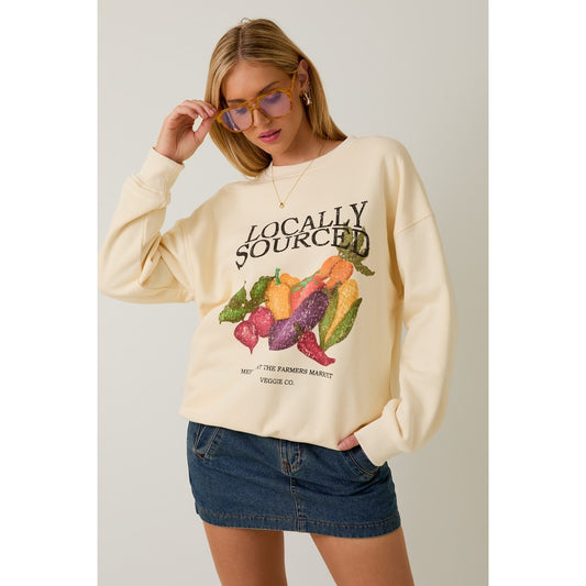 Veggies Graphic Print Crew Sweatshirt