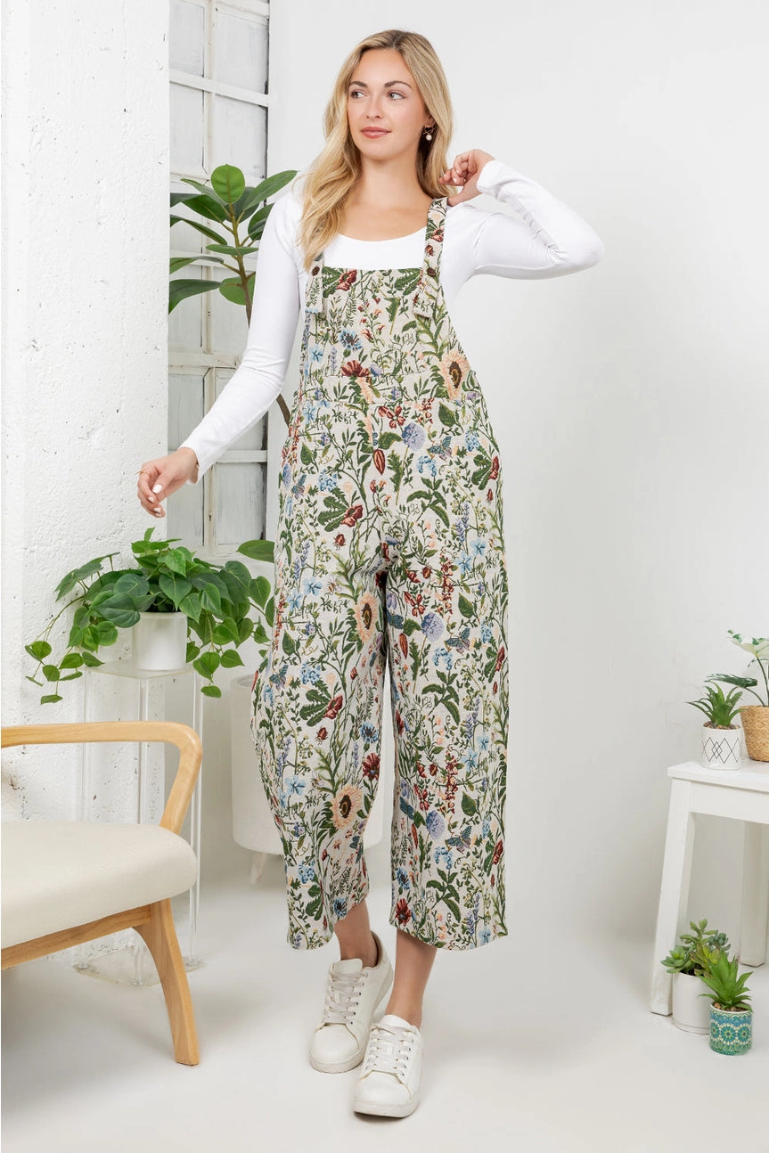 Vintage Floral Wide Leg Overall