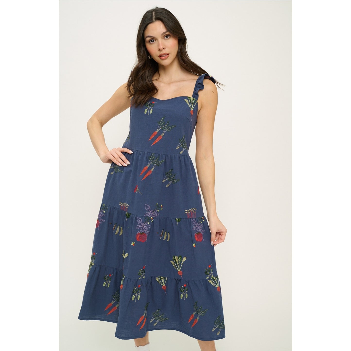 Veggie Garden Embroidered Dress