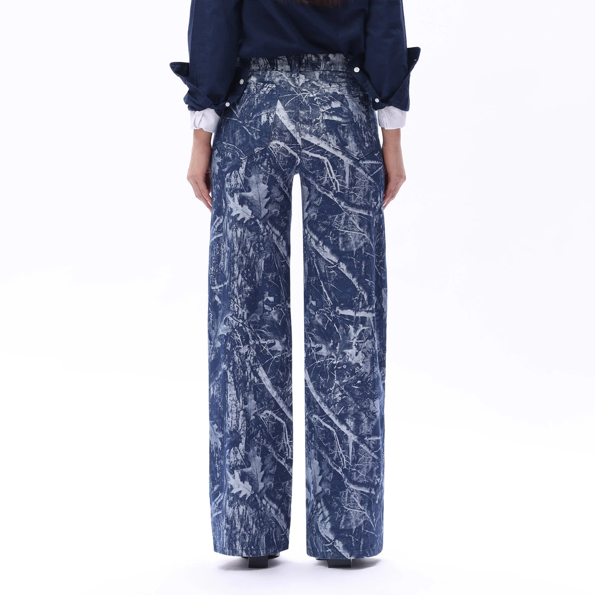 Woodland Mid-Rise Wide Leg Jeans