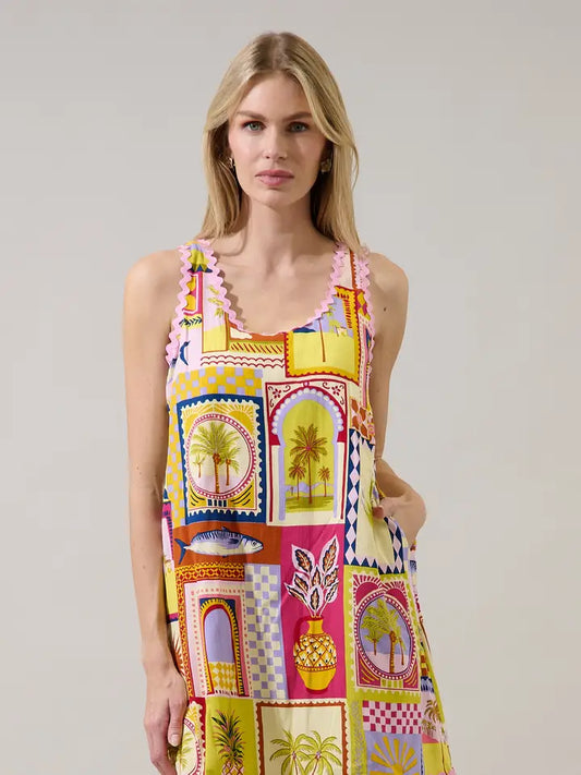 Auriel Shift Mini Dress Talmar Postcard