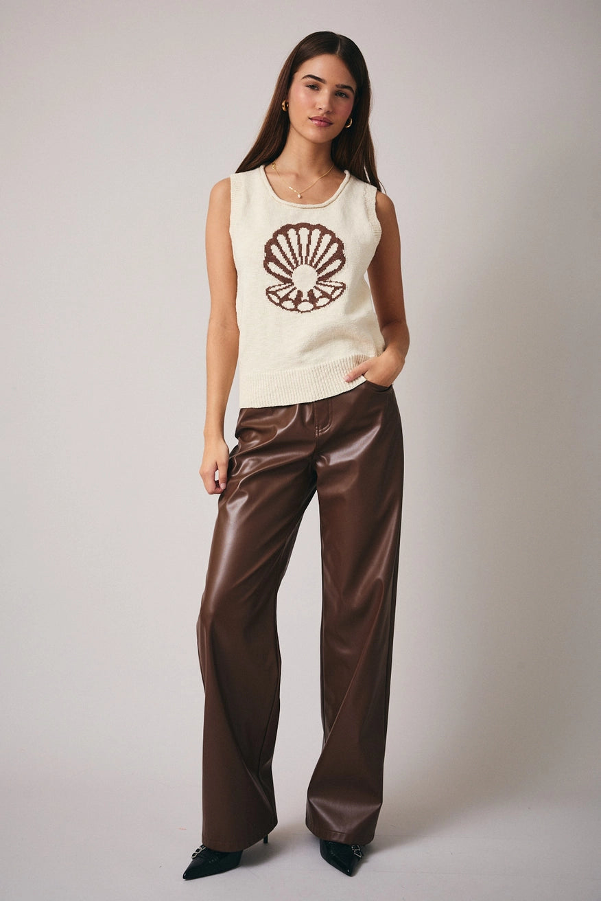 Sleeveless Shell Printed Sweater