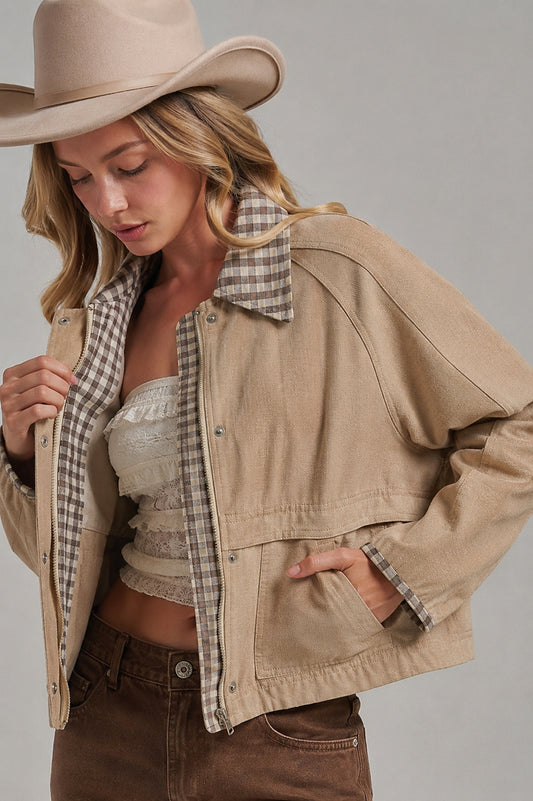 Taupe Vintage Oxford Canvas Twill Jacket