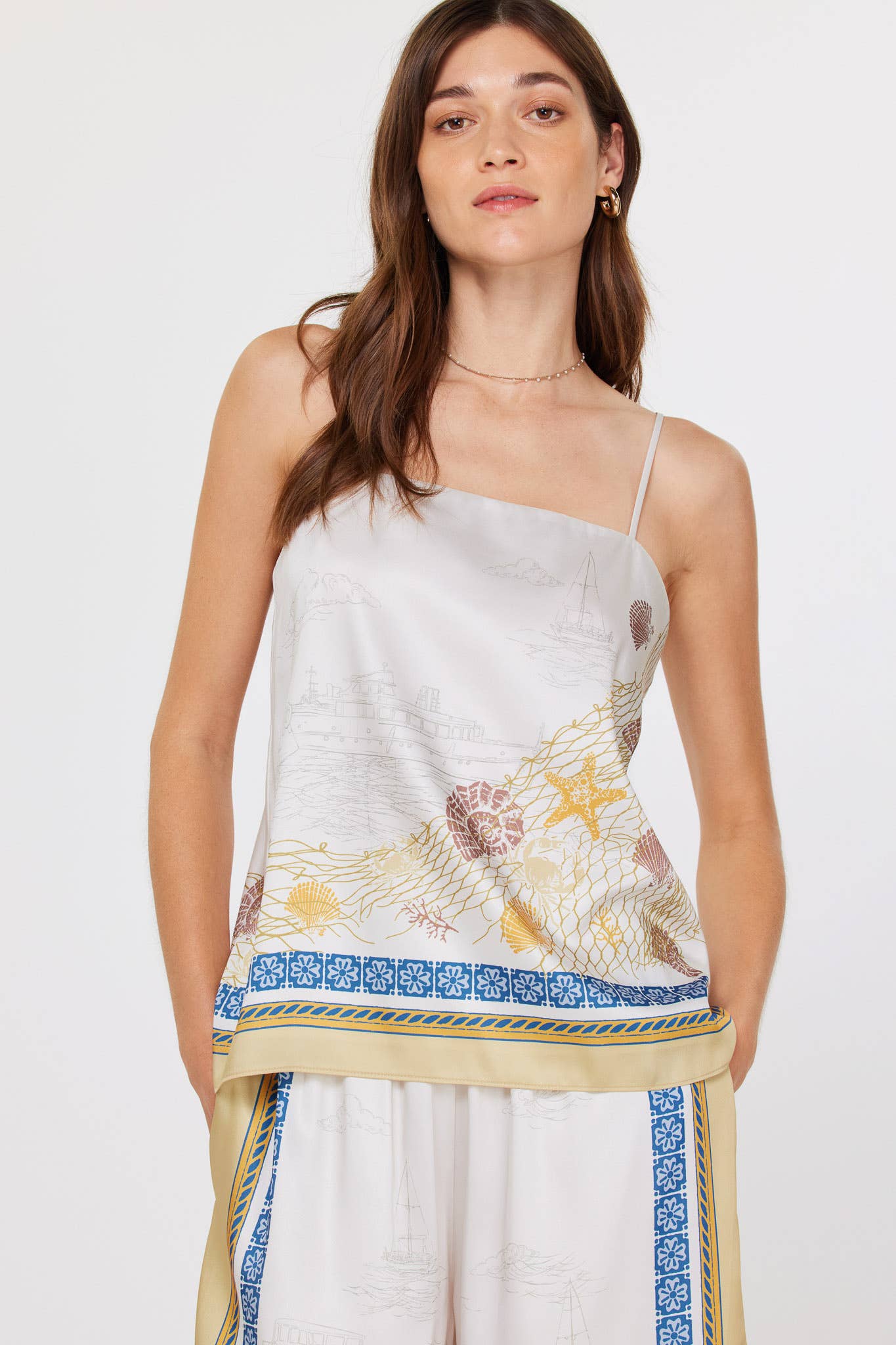 Coastal Scarf Printed Cami Top