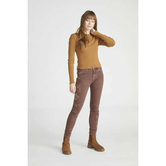 DRIFTWOOD High Rise Skinny Wildflower Dusty Brown Jeans