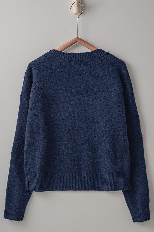 Embroidered Red Lobster Nautical Sweater