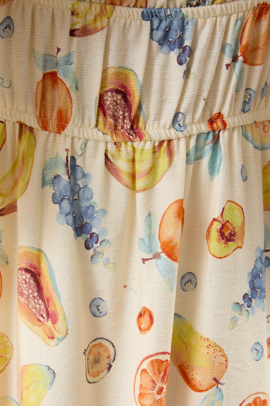 Fruit Print Midi Dress