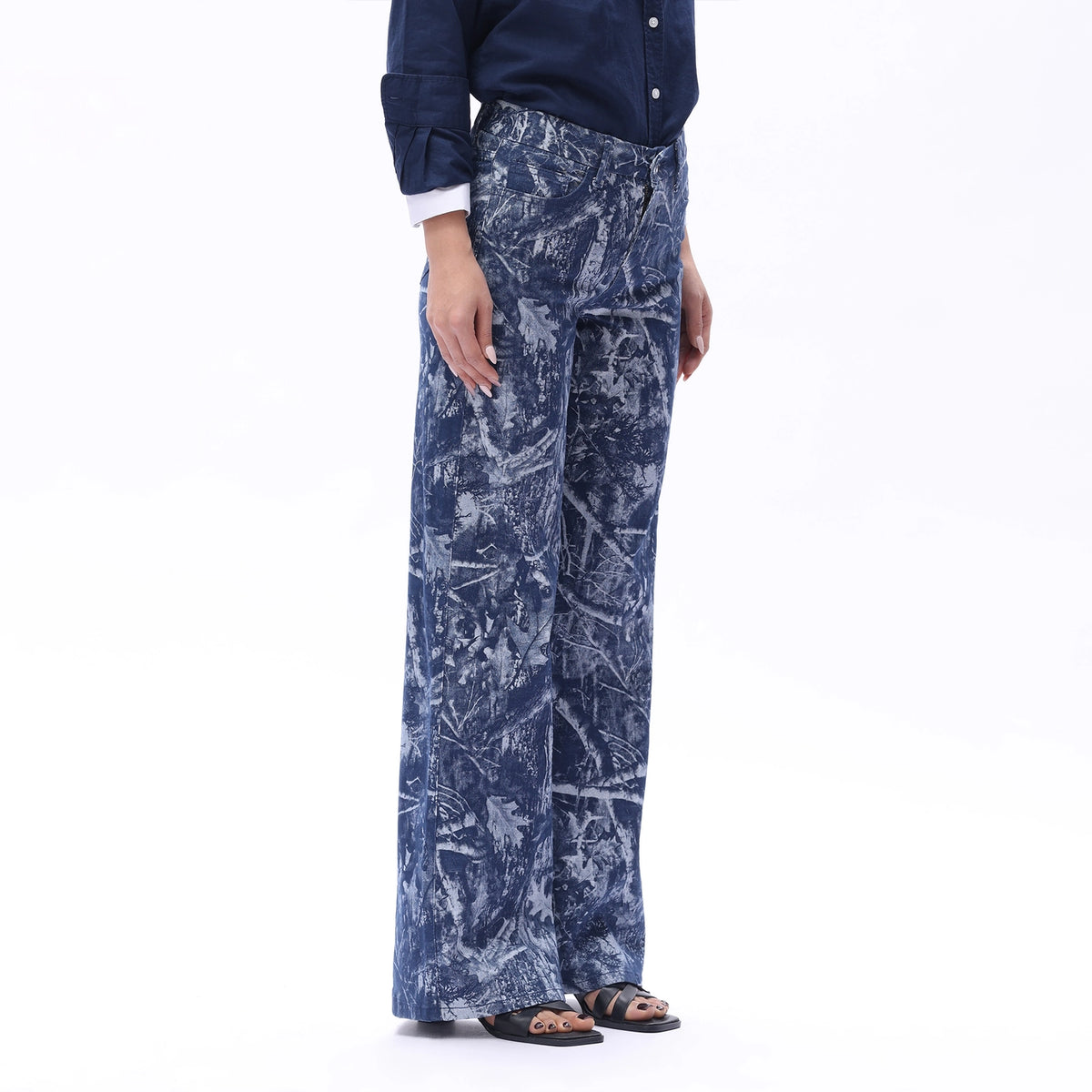 Woodland Mid-Rise Wide Leg Jeans
