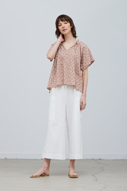 Grade & Gather - Floral Print Gauze Blouse