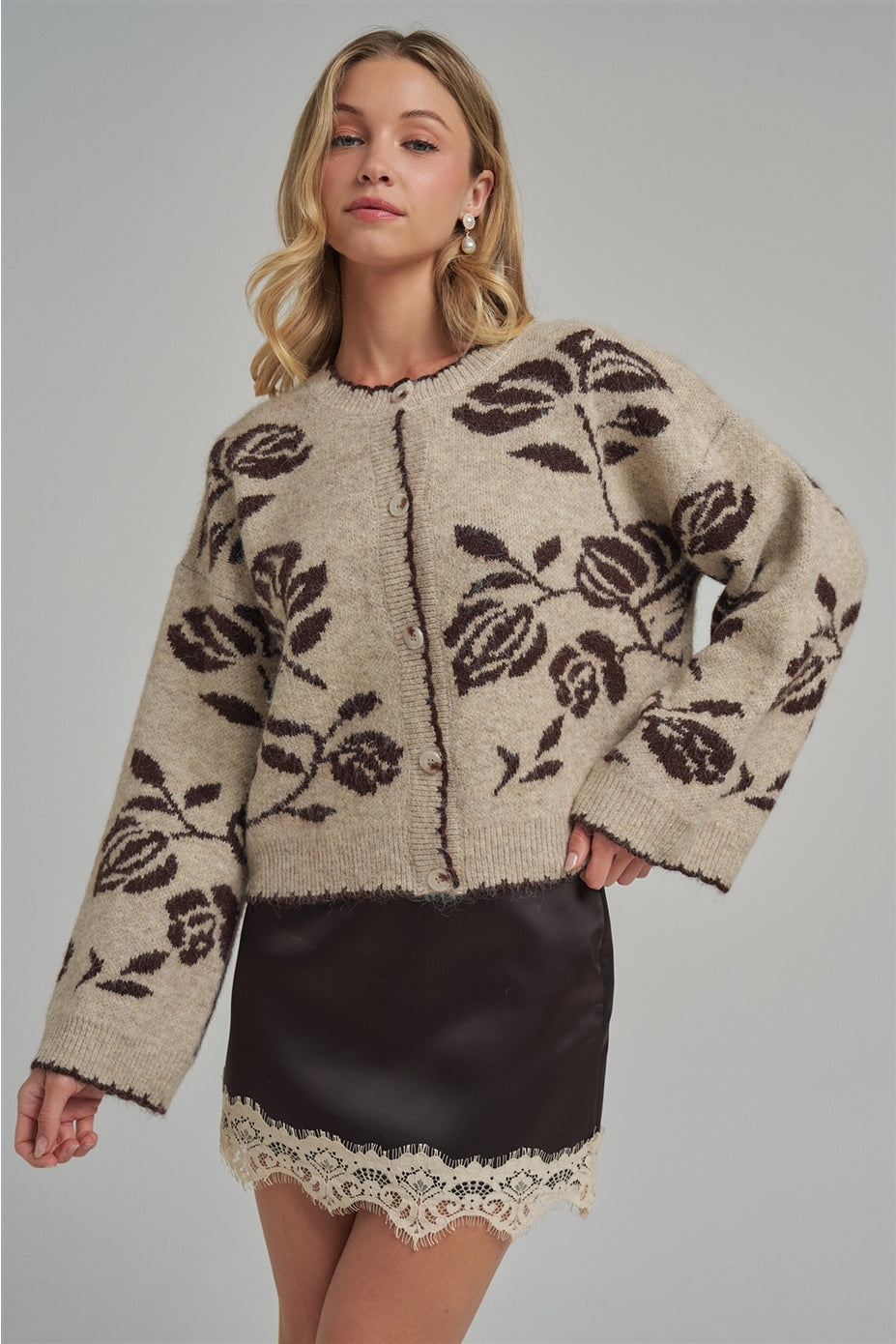Floral Botanical Pattern Cardigan