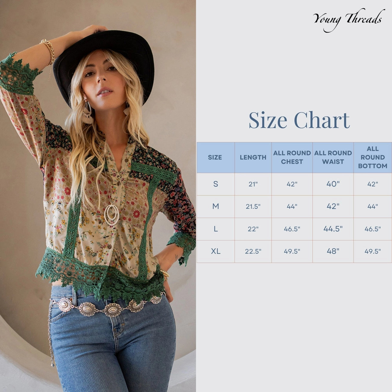 Earthy Boho Button Down Cropped Shirt