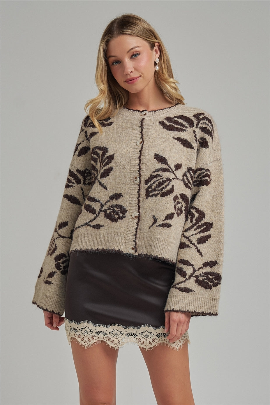 Floral Botanical Pattern Cardigan