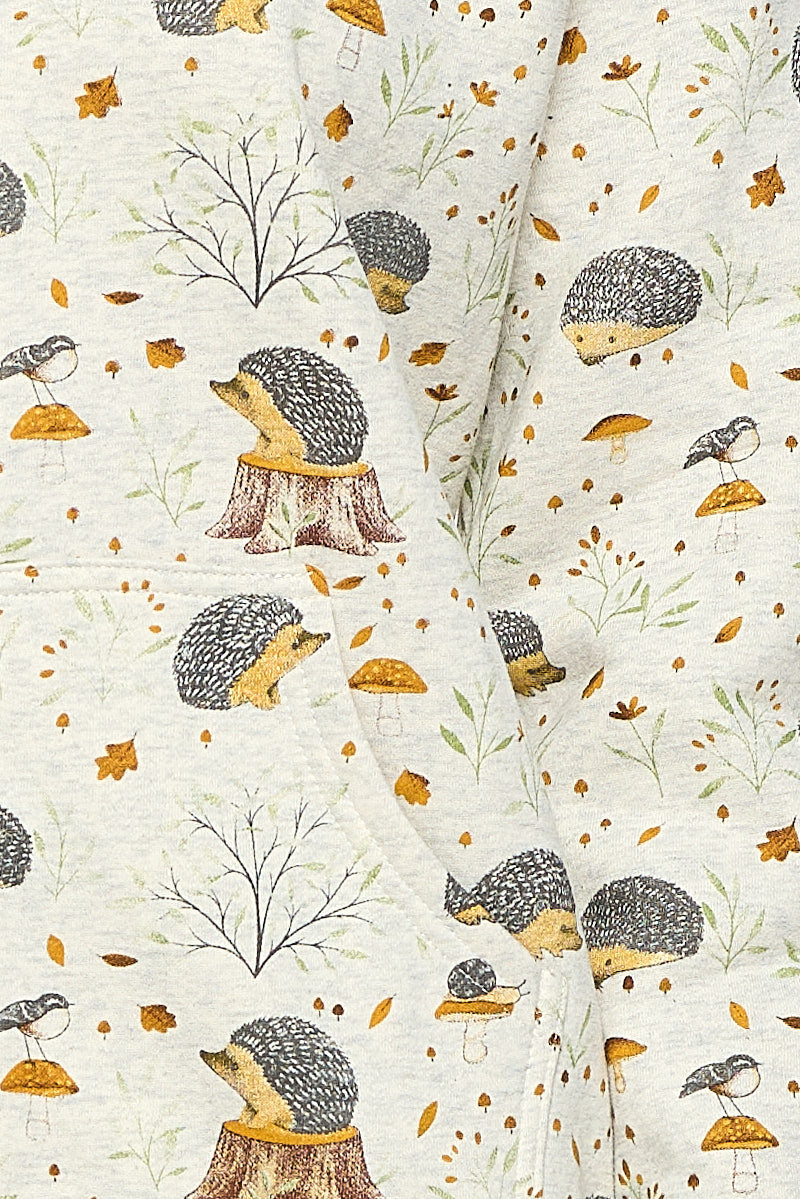 Hedgehog Mushroom Zip Up Hoodie