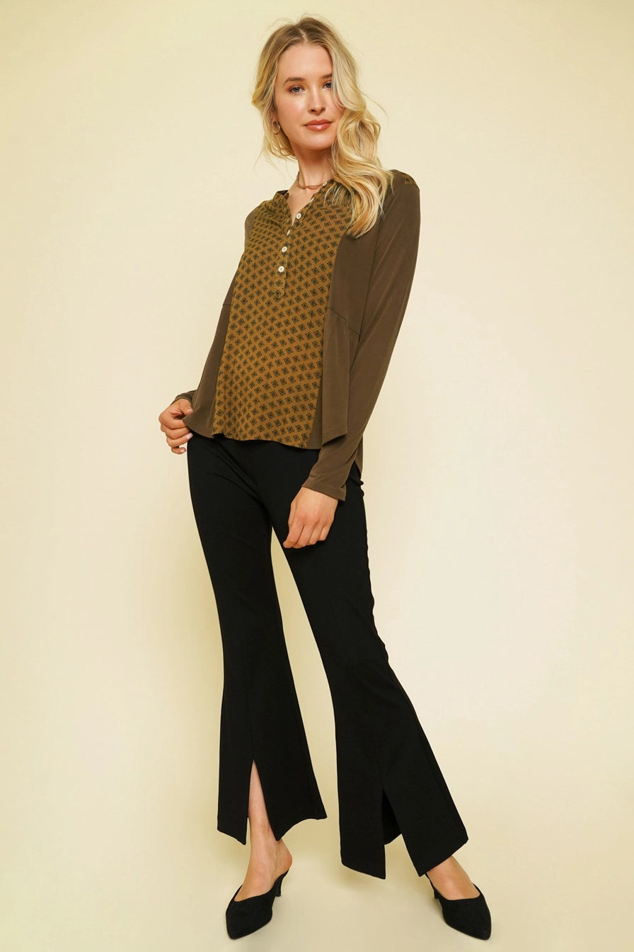 Mix Media Henley Top