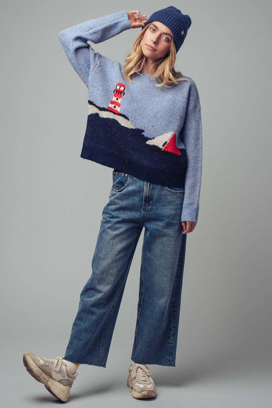Nautical Lighthouse Knit Sweater