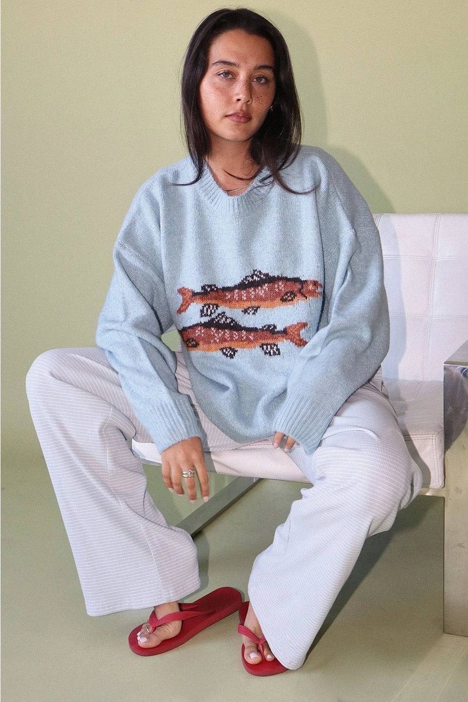 Trout Graphic Knit Sweater